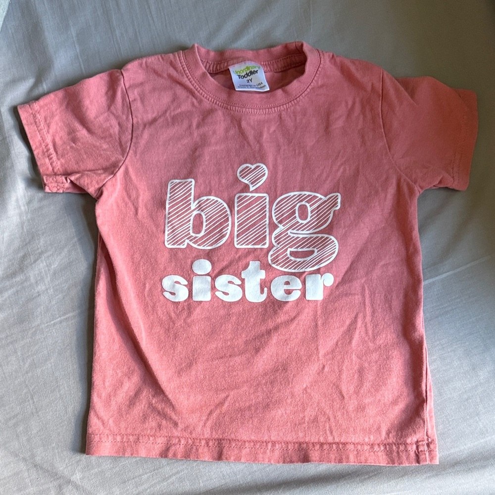 Pink 'Big Sister' Graphic Tee